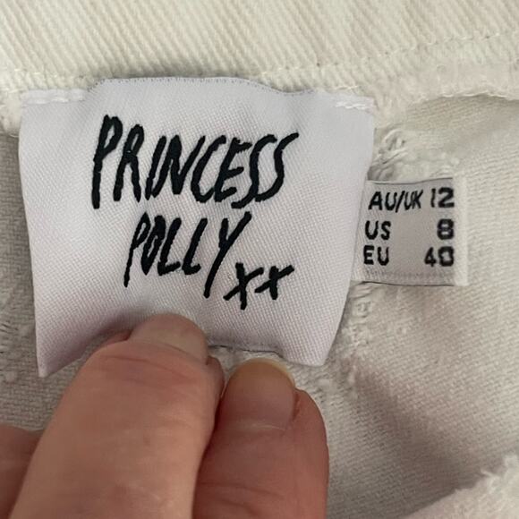 Princess Polly White High Waist Denim Wide Legs 8 - Picture 2 of 12
